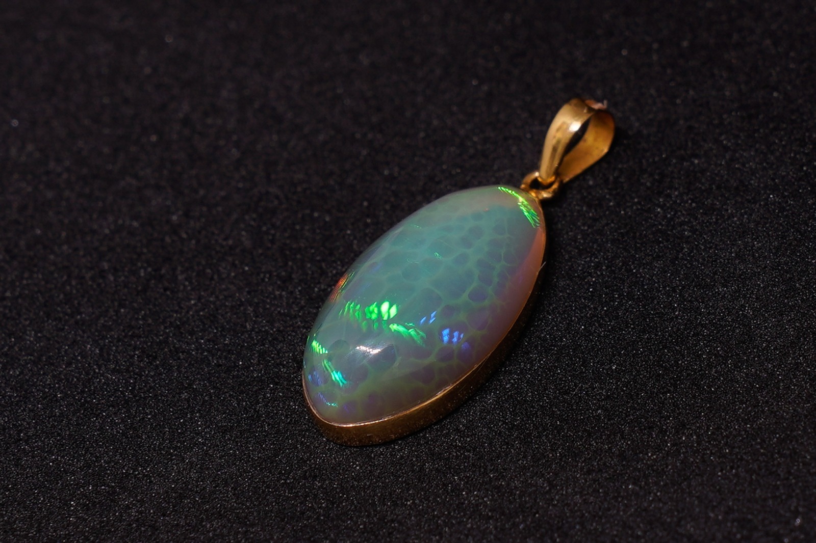 Äthiopischer Welo - Opal Tropfenform Honeycomb mit Anhänger – Bild 2
