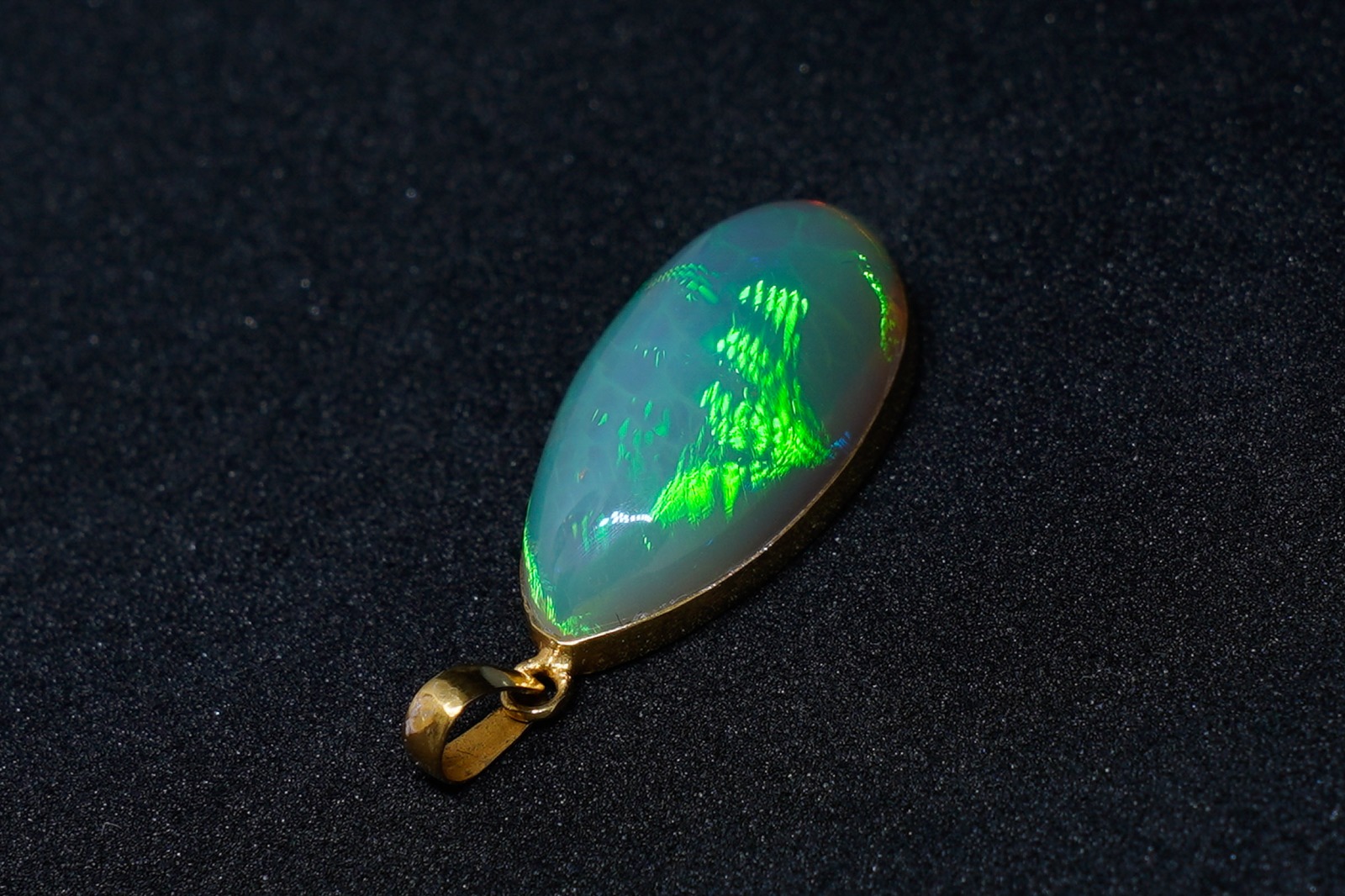 Äthiopischer Welo - Opal Tropfenform Honeycomb mit Anhänger – Bild 3